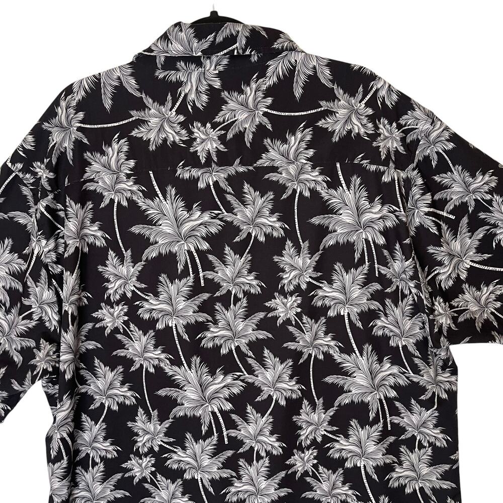 Dixxon The Bali All Over Black White Palm Tree Short Sleeve Button Up Size 3X - Picture 5 of 10